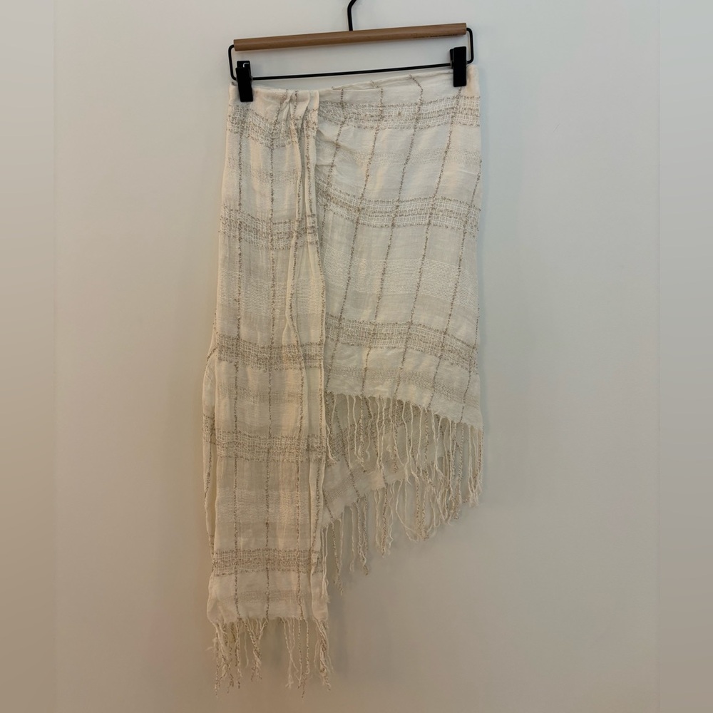 Zara Cream Fringed Skirt